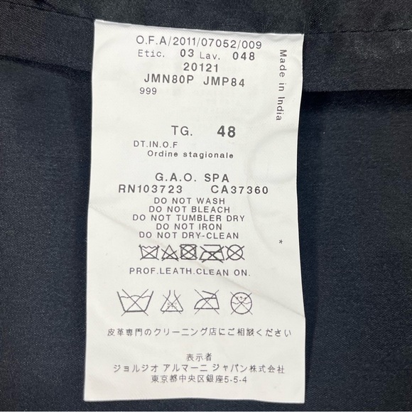 🔥Armani Collezioni Black Agnello Lamb Leather Pencil Skirt wRuffle Hem Holiday - Picture 12 of 13